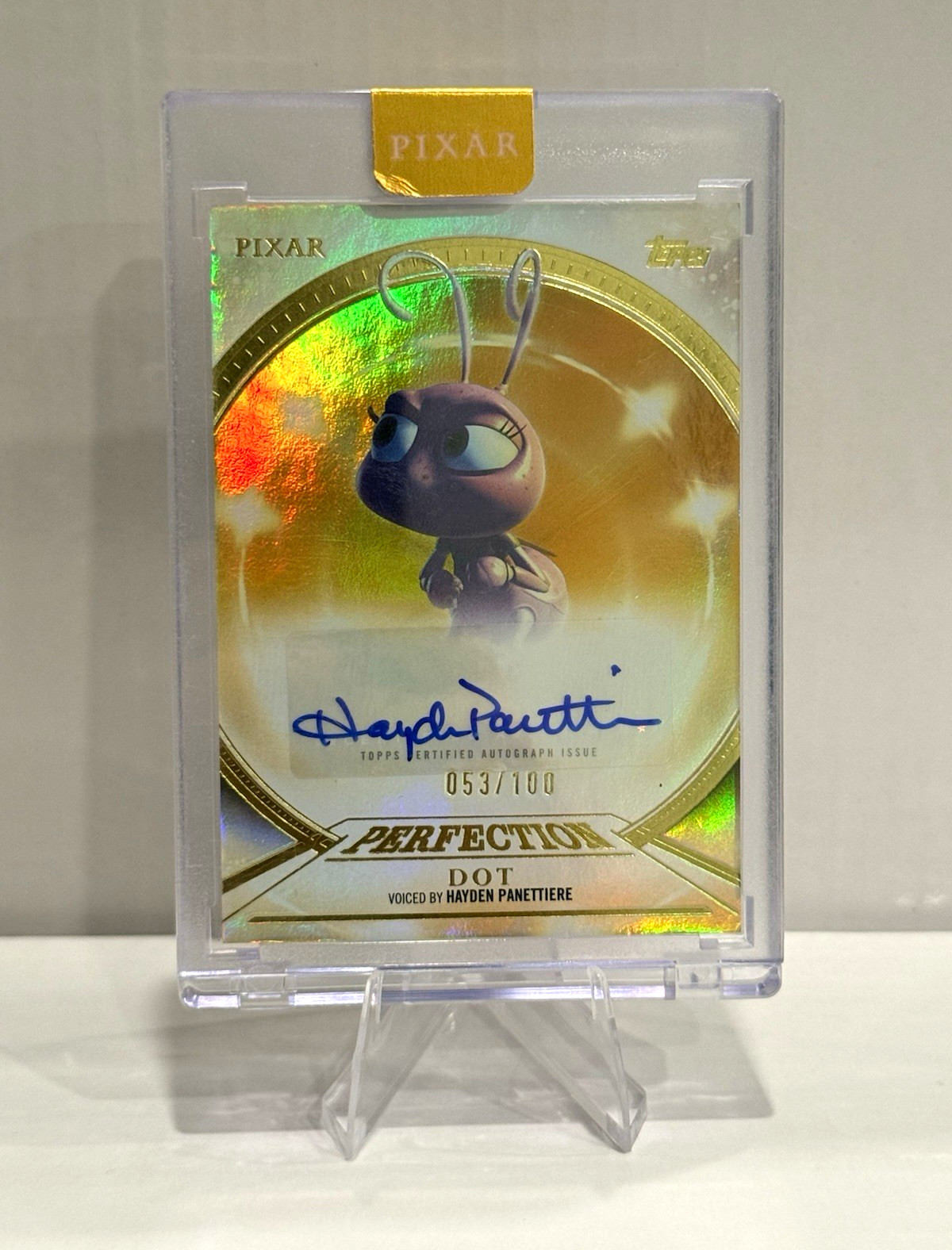Topps 2025 Pixar Gold Perfection Dot Hayden Panettiere Auto #53/100 PPA-HP Topps 2025 Pixar Gold Perfection Dot Hayden Panettiere Auto #53/100 PPA-HP