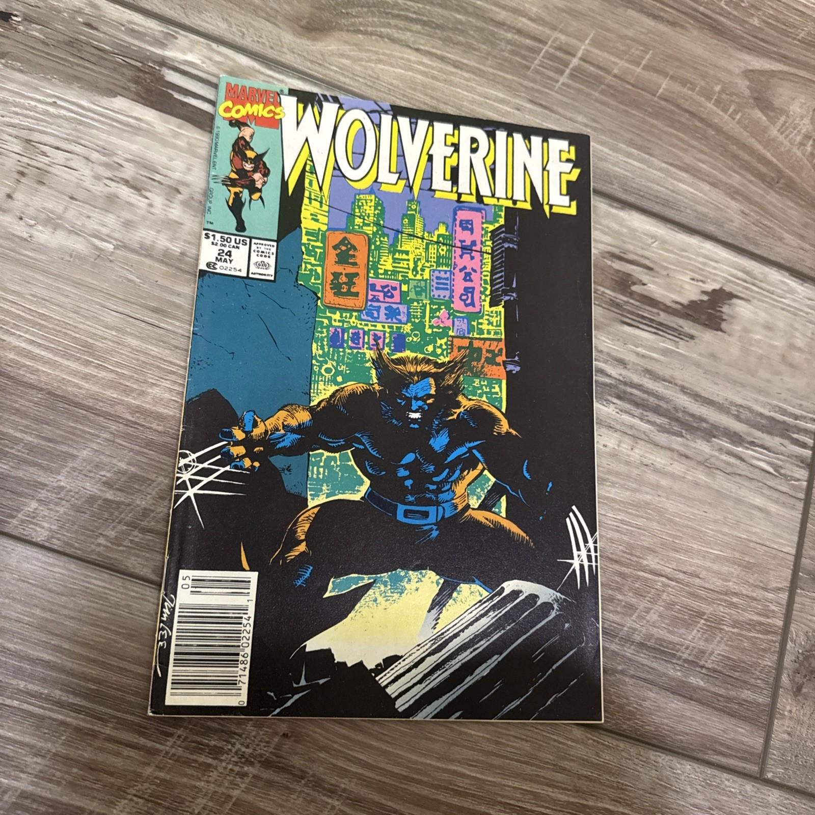 Wolverine # 24 Newsstand Iconic Jim Lee Cover • Marvel Comics • 1990