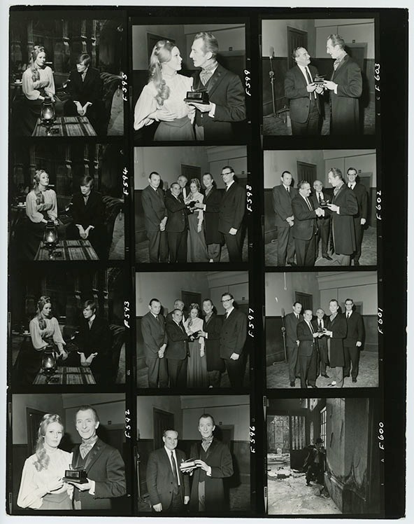 1968 UK 8 x 10 Hammer Executives Contact Sheet Frankenstein Must Be Destroyed