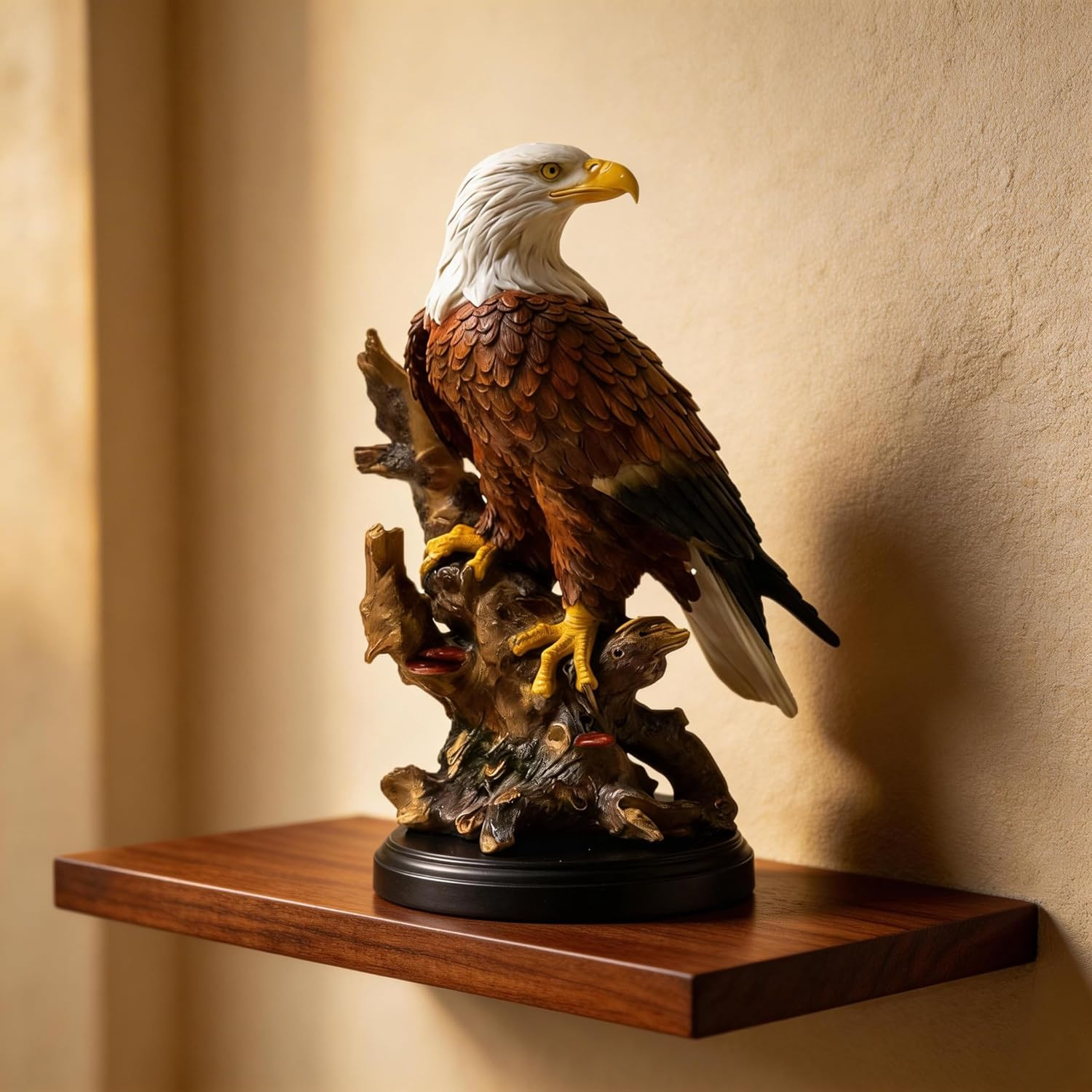 12.9 Inch Bald Eagle Statue, Resin Eagle Statue Majestic Statement for Your Home