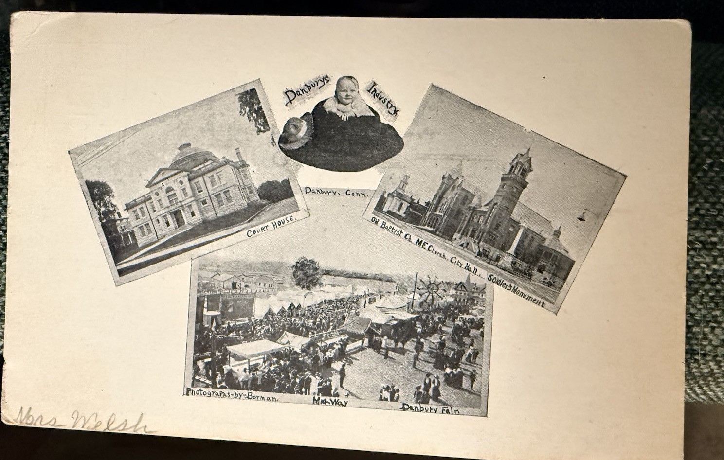 Antique c1901-1907 Danbury CT Postcard Fair Hat Industry Courthouse Multi View