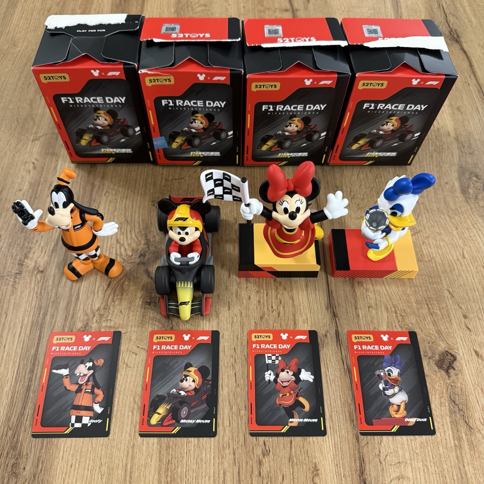 52TOYS Disney x F1 Race Day Mickey & Friends Set of 4 Figures with Box and Card