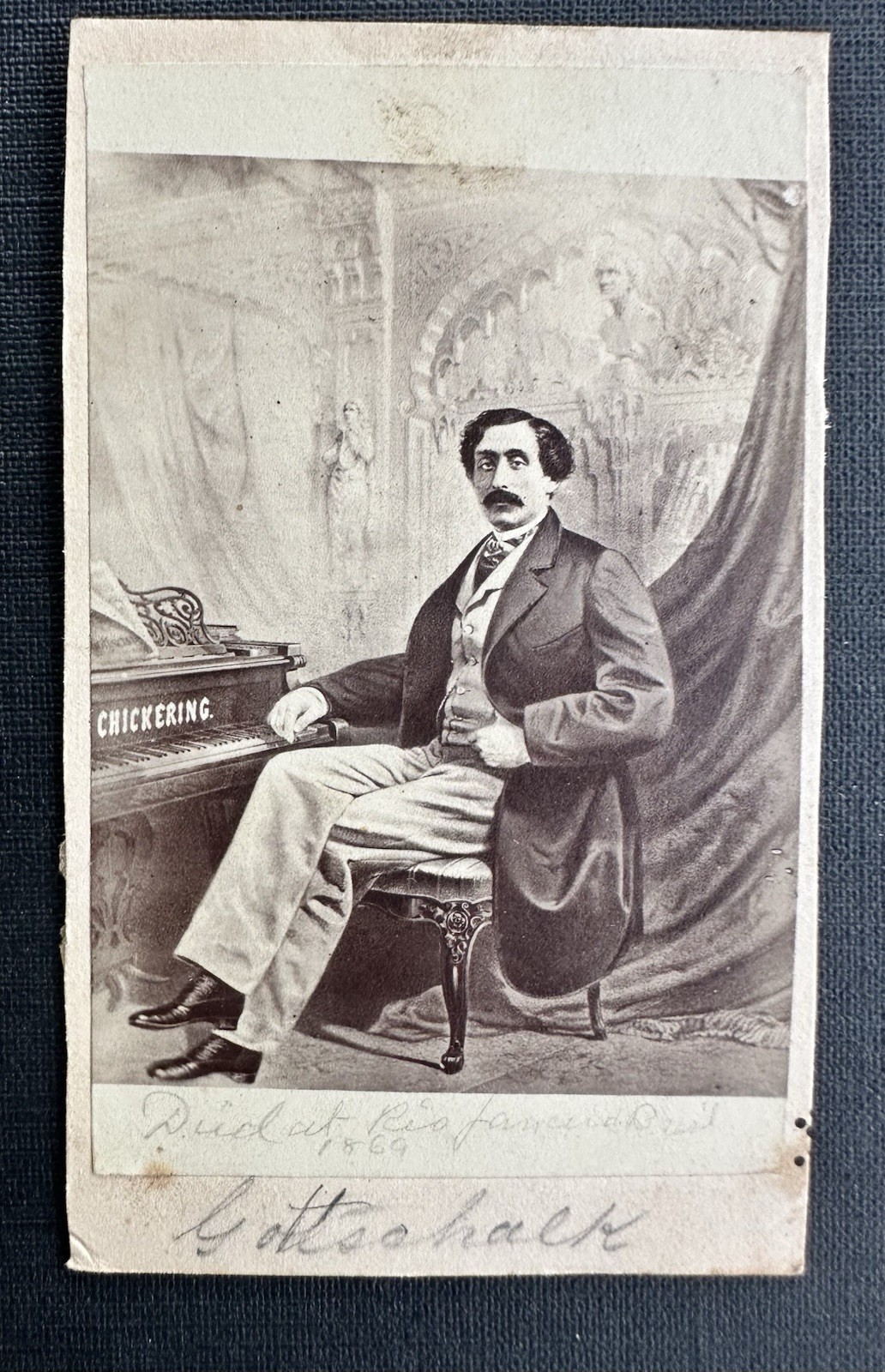 Rare CDV Photo Piano Virtuoso Louis Moreau GOTTSCHALK by Carbutt Chicago 1860s