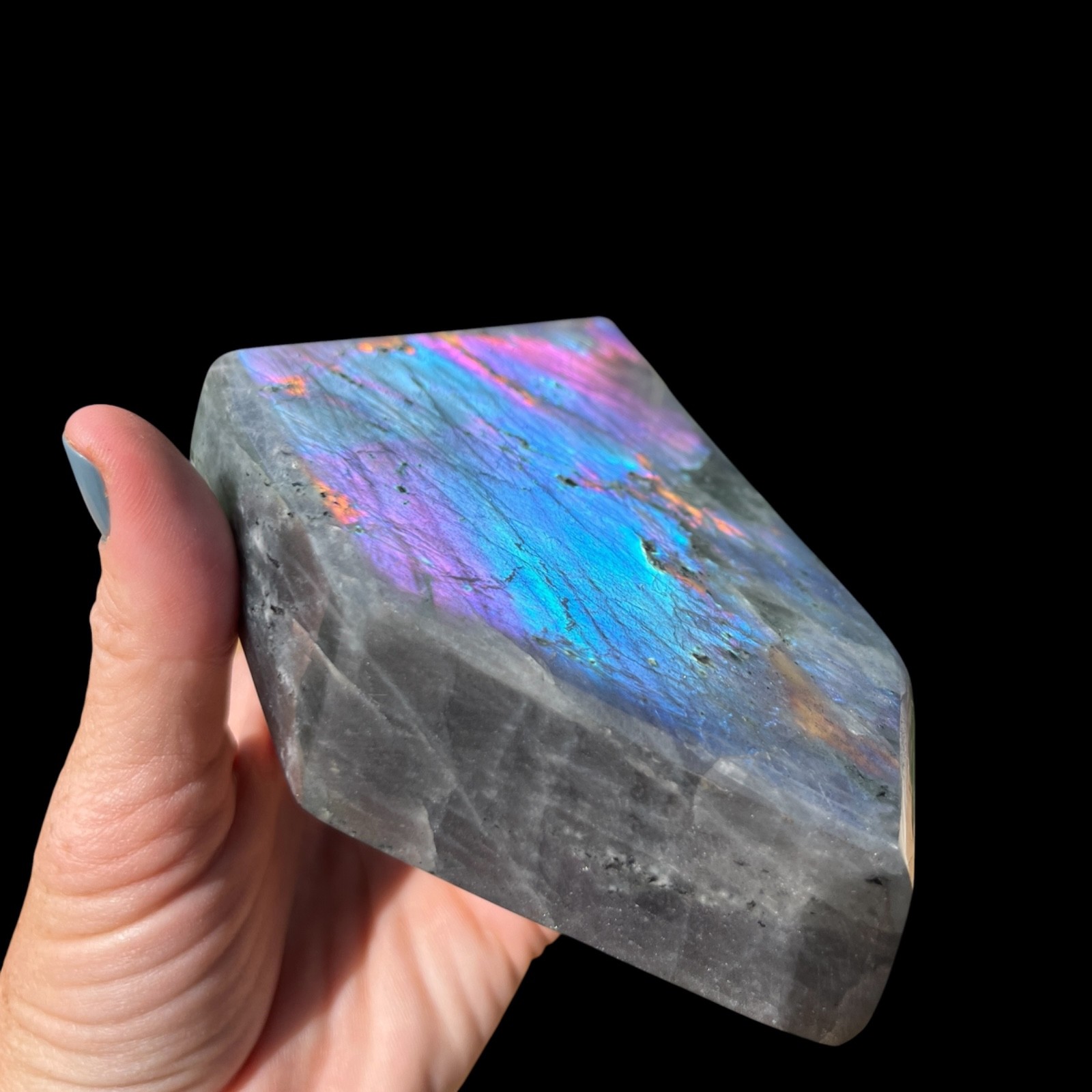 Polished Labradorite Freeform Huge XL Home Decor Premium 1lb 7.1oz (OBX055)