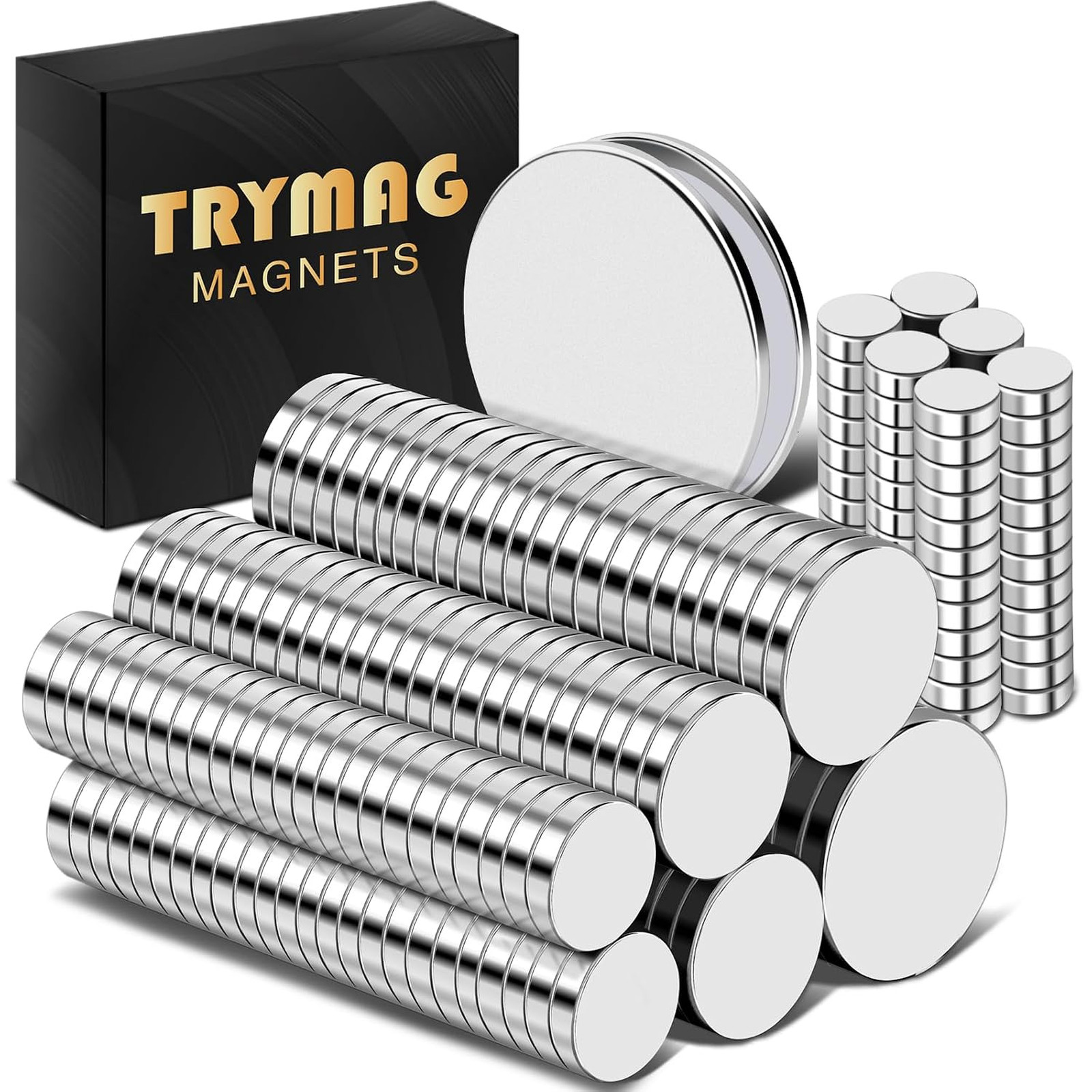 Small Neodymium Magnets Set, 6 Sizes Epoxy Coated, 255 Pieces for Crafts and Small Neodymium Magnets Set, 6 Sizes Epoxy Coated, 255 Pieces for Crafts and