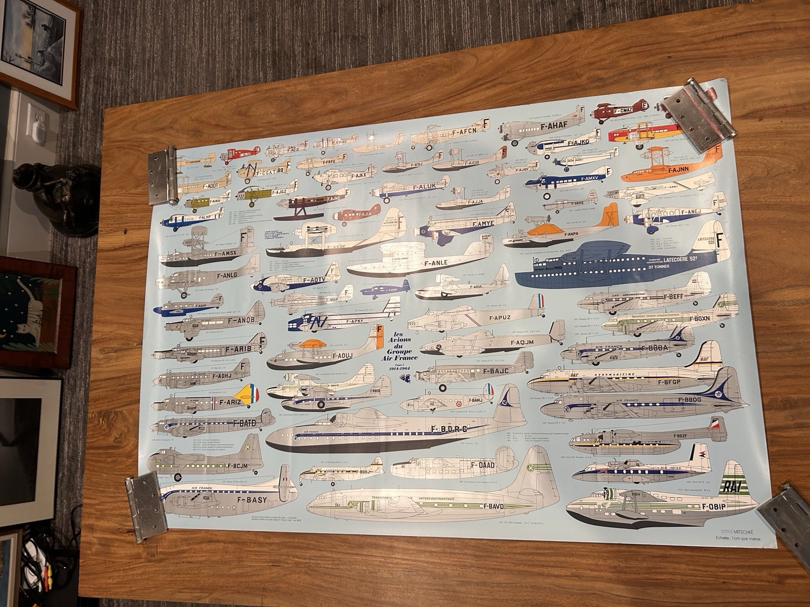 Air France Fleet Poster Vtg Philippe Mitschke Aviation Aircraft French Airplane