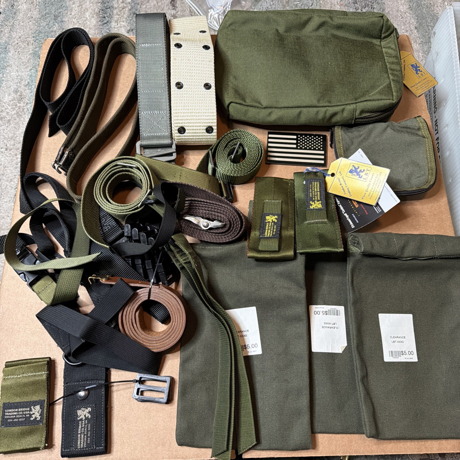 Lot Of 21 London Bridge Trading LBT Pouches Belts Bags Clips Straps Green New Lot Of 21 London Bridge Trading LBT Pouches Belts Bags Clips Straps Green New