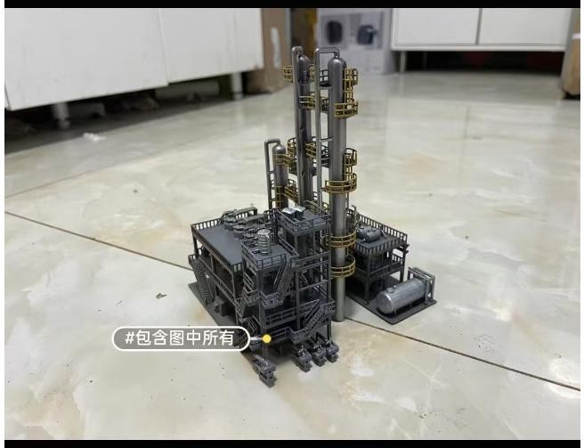 NEW N Scale 1/160 Chemical Plant Scene - Realistic Train Model Set Collectibles