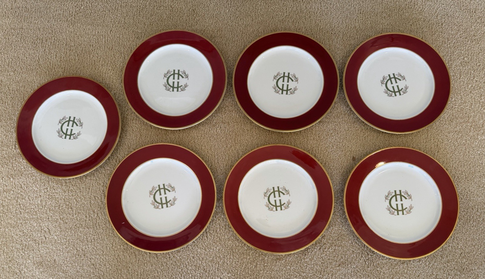 7 Vintage 1960 Chalfont Hotel 10” Dinner Plates (AC) Pick Up Only