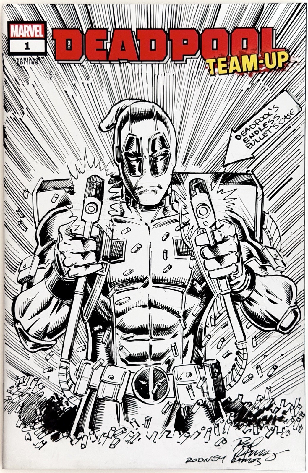Deadpool Team-Up #1 - Blank Sketch Variant w/ Original Art by Rodney Ramos + COA