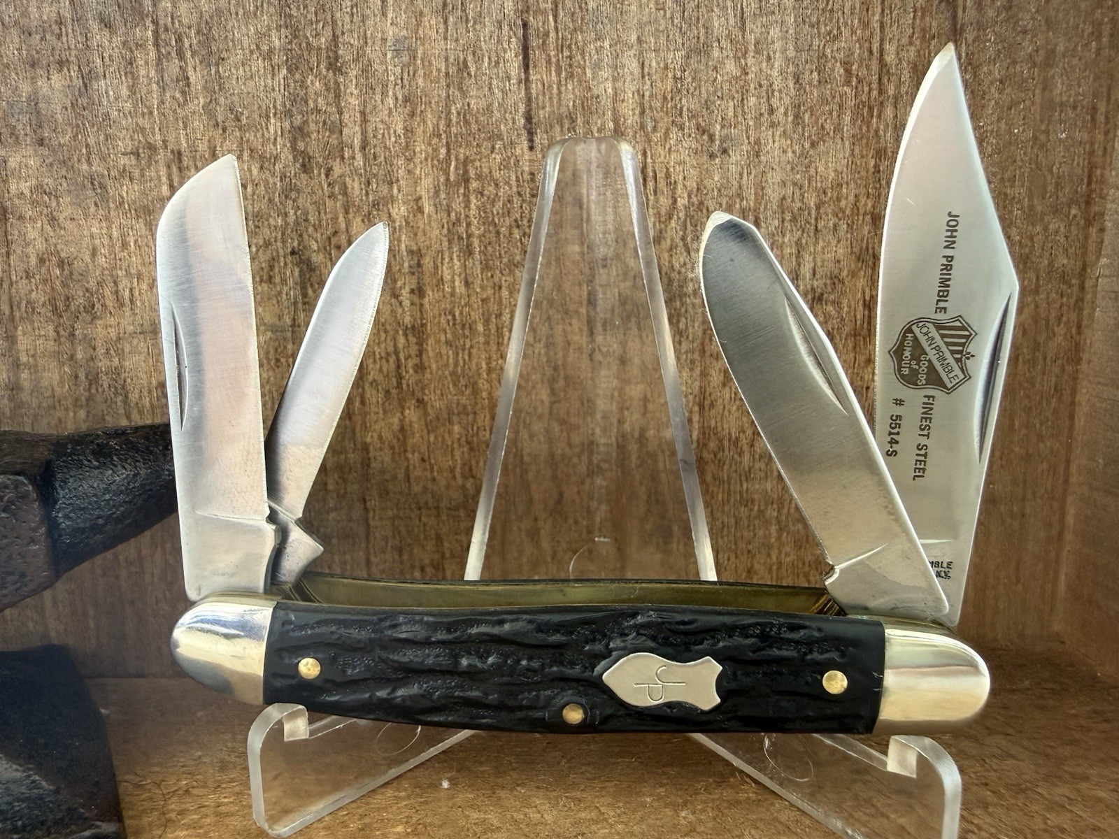 Vintage John Primble 5514-S 4 Blade Stockman Maysville KY USA Full Etch