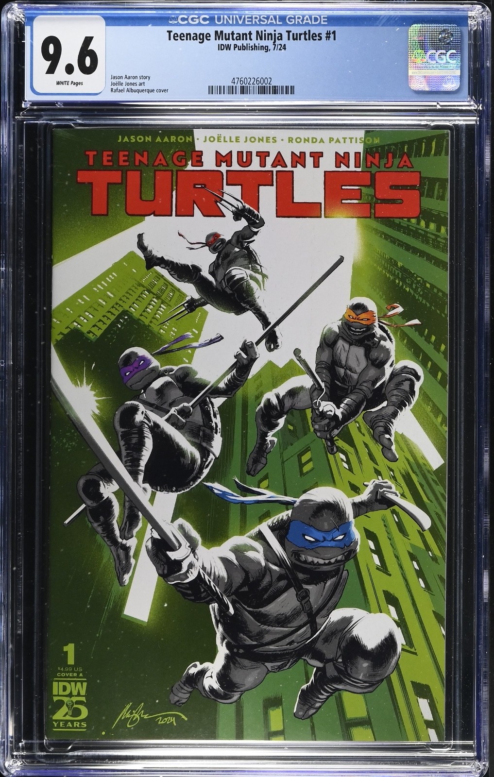 TEENAGE MUTANT NINJA TURTLES (2024 IDW) #1A CGC 9.6 RAFAEL ALBUQUERQUE COVER
