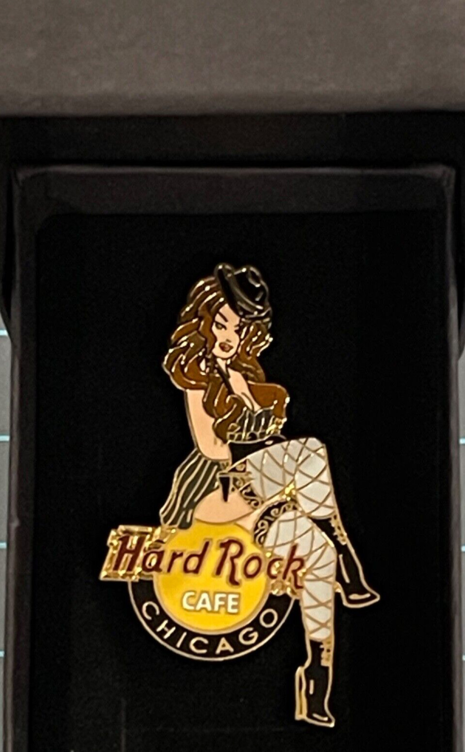 Hard Rock Cafe  Chicago Gangster Girl Lapel Pin with Gift Box VHTF