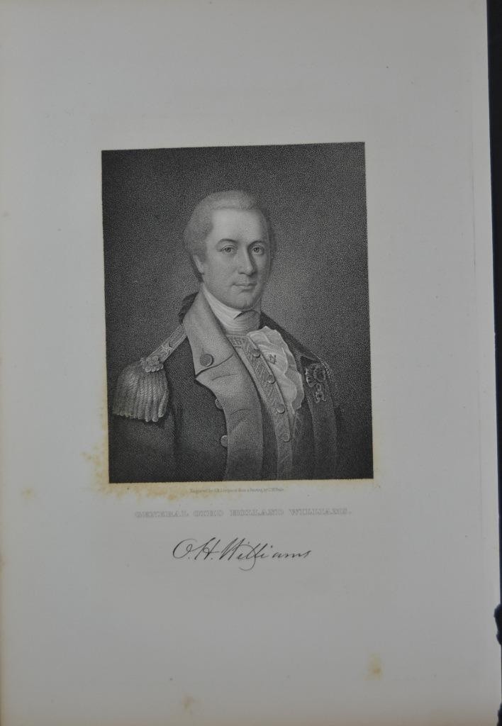 Antique Revolutionary War General Otho Holland Williams 1834 Engraving Art