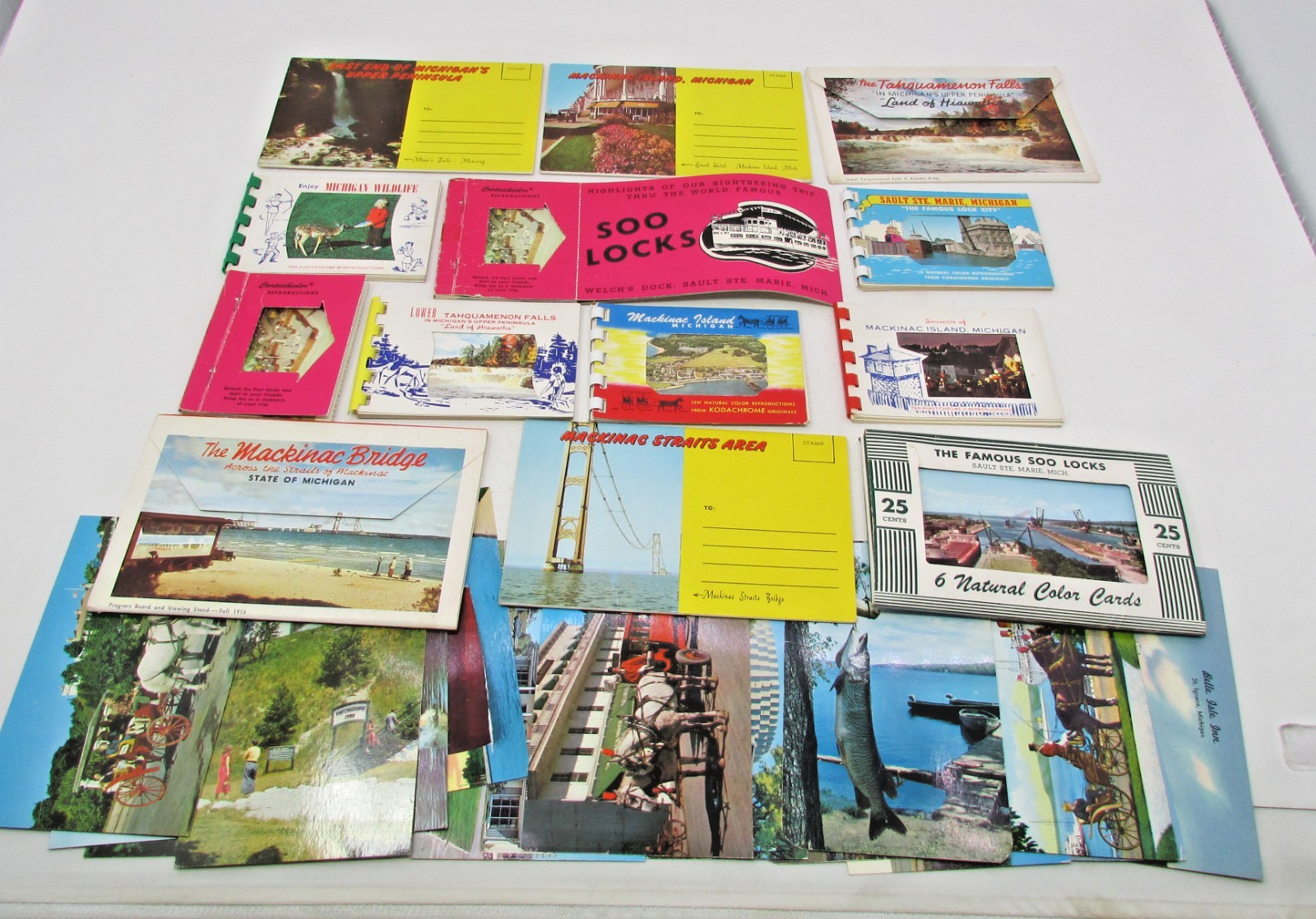 Vintage Michigan Postcards & Photo Cards • Mackinac Island Bridge Soo Locks MI Vintage Michigan Postcards & Photo Cards • Mackinac Island Bridge Soo Locks MI