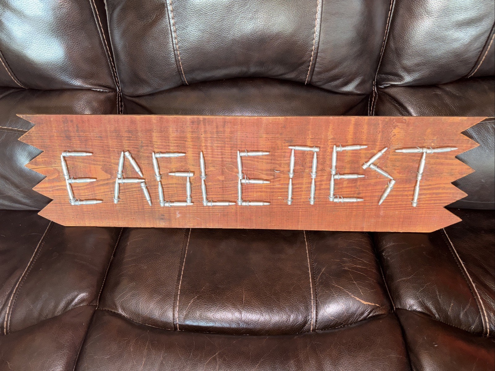 Hunting Cabin Up North Eagle Nest Sign Barn Wood  Practice Rounds Unique 37 X 10