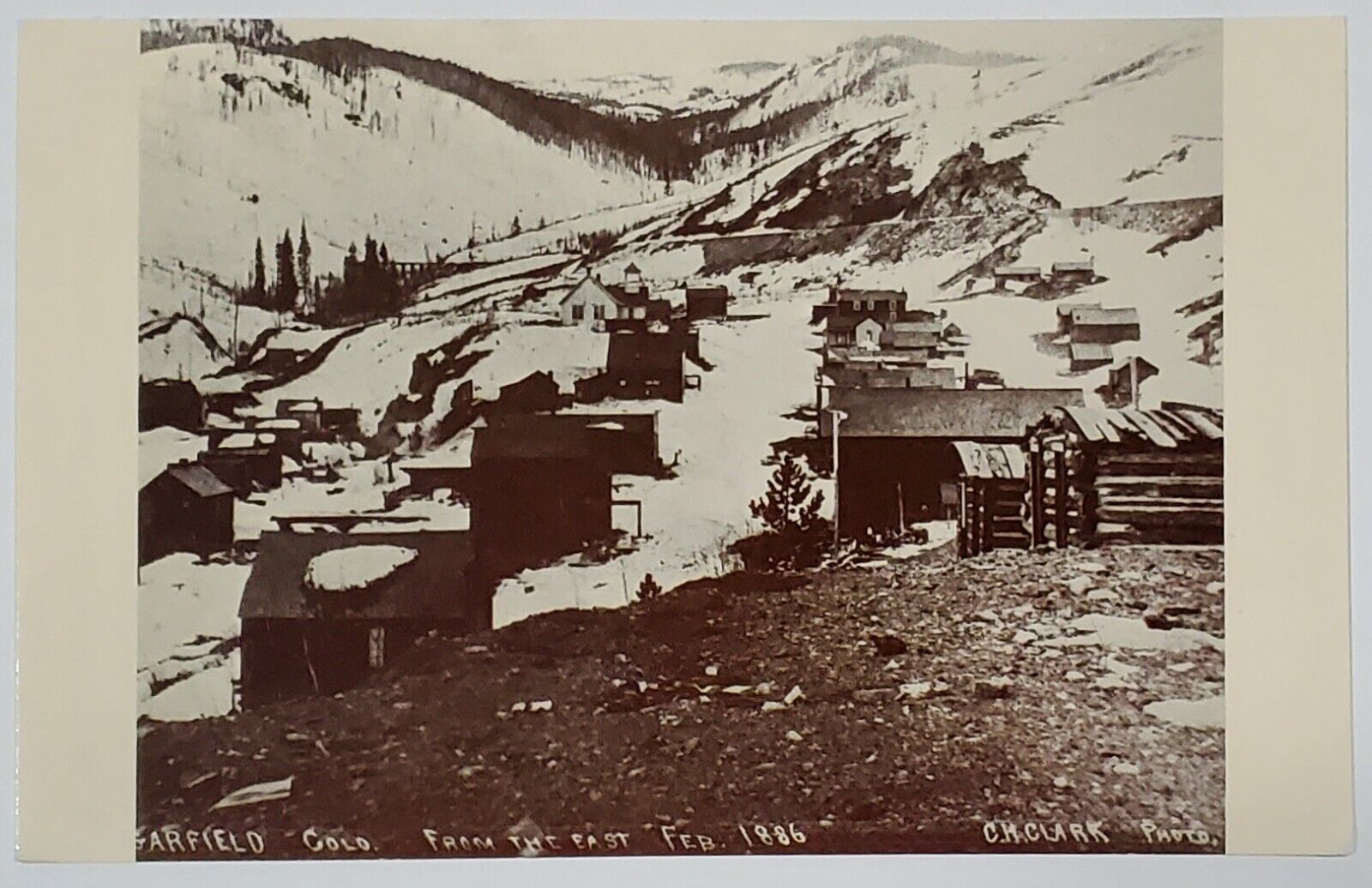 Garfield Colorado Mining Camp As Seen in 1886 Salida Museum c2002 Postcard Y18