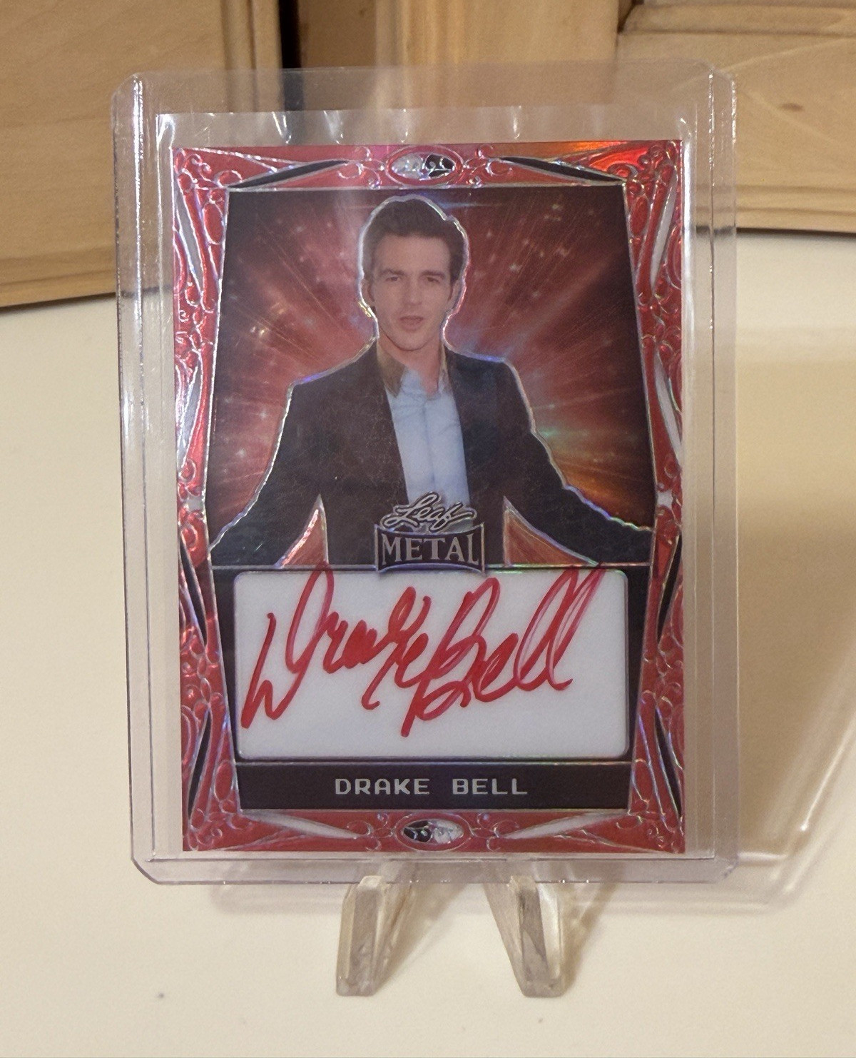 Leaf Trading Cards 2024 Leaf Metal Drake Bell Auto MI-DB1 Serial #114/139
