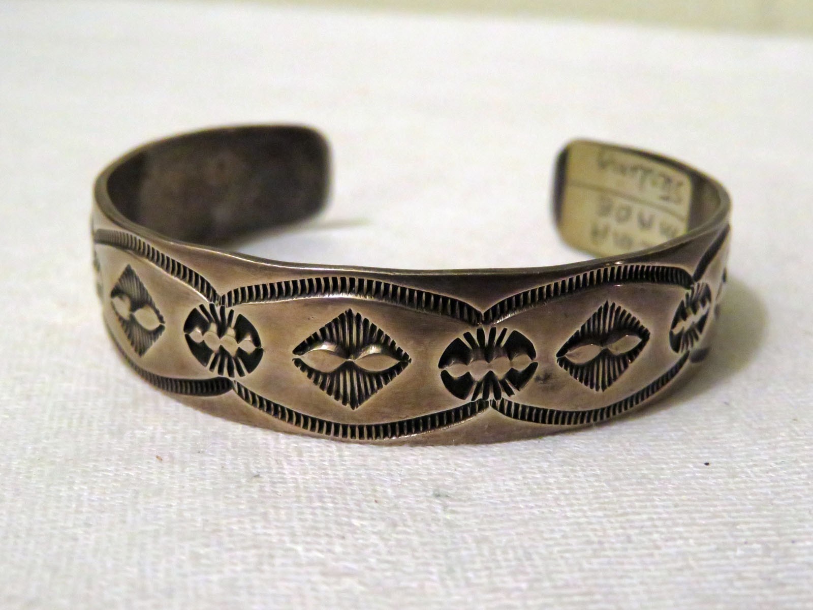 Vtg Native American Acoma Sterling Bracelet Stamped TT 26g