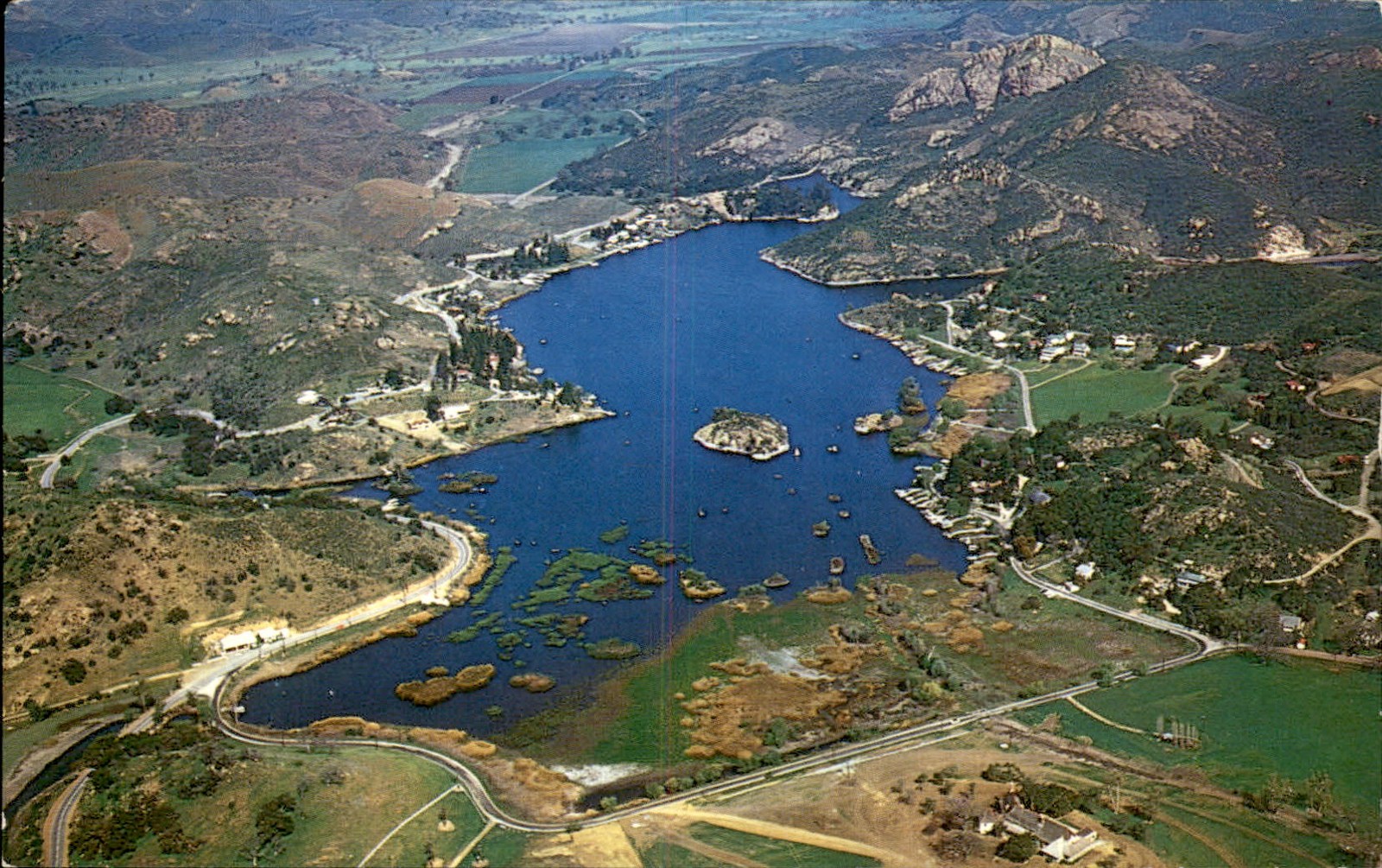 Malibu California CA Malibu Lake Columbia c1950s-60s Vintage Postcard