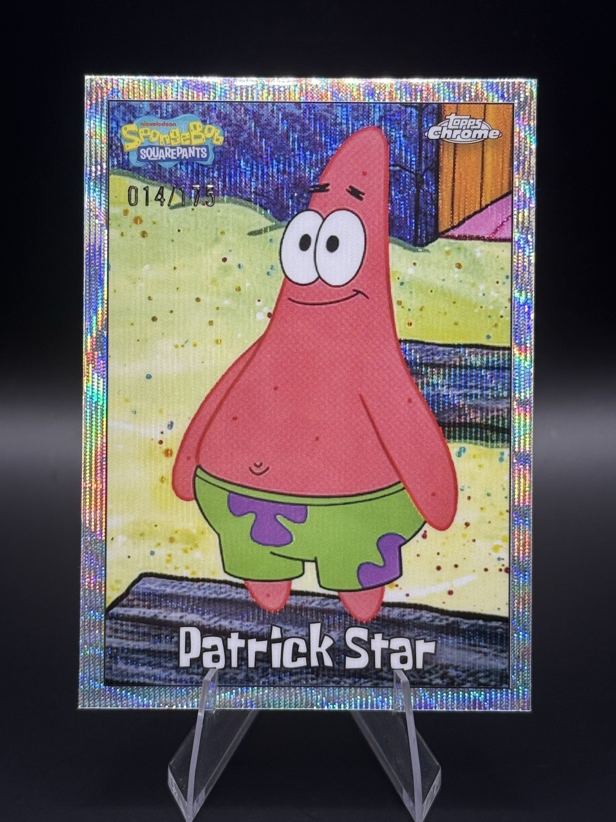 2025 Topps Chrome SpongeBob #24 Patrick Star /175 Wave Refractor
