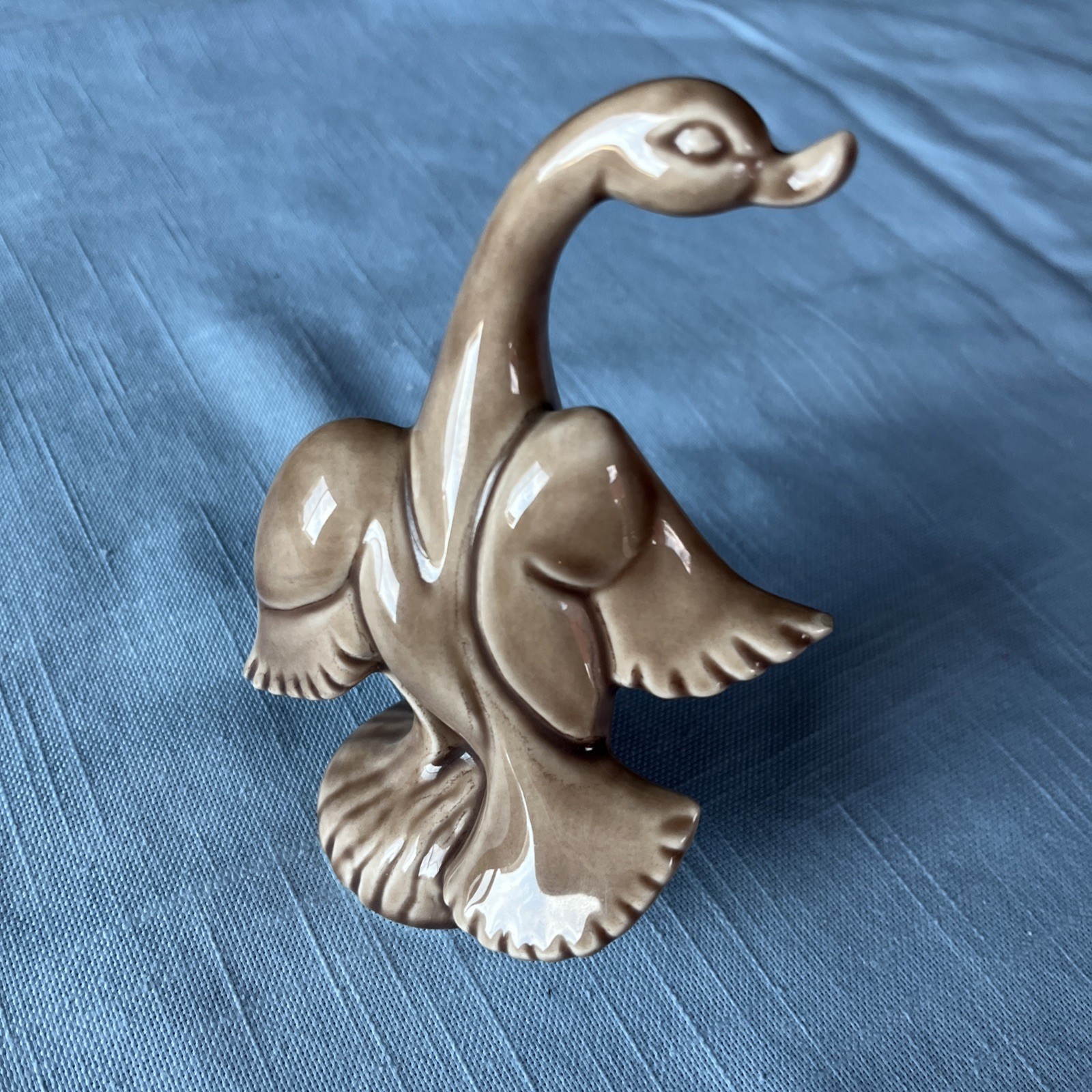 Vintage Roselane Pottery California Goose Figurine #126 Brown MCM