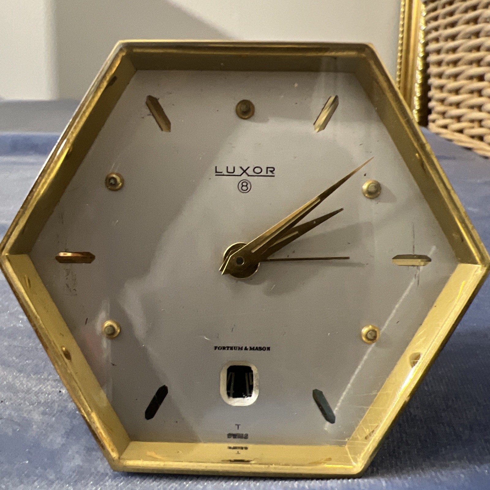 Vintage Luxor 8 Day Fortnum & Mason Swiss Mechanical Alarm Calendar Clock Work