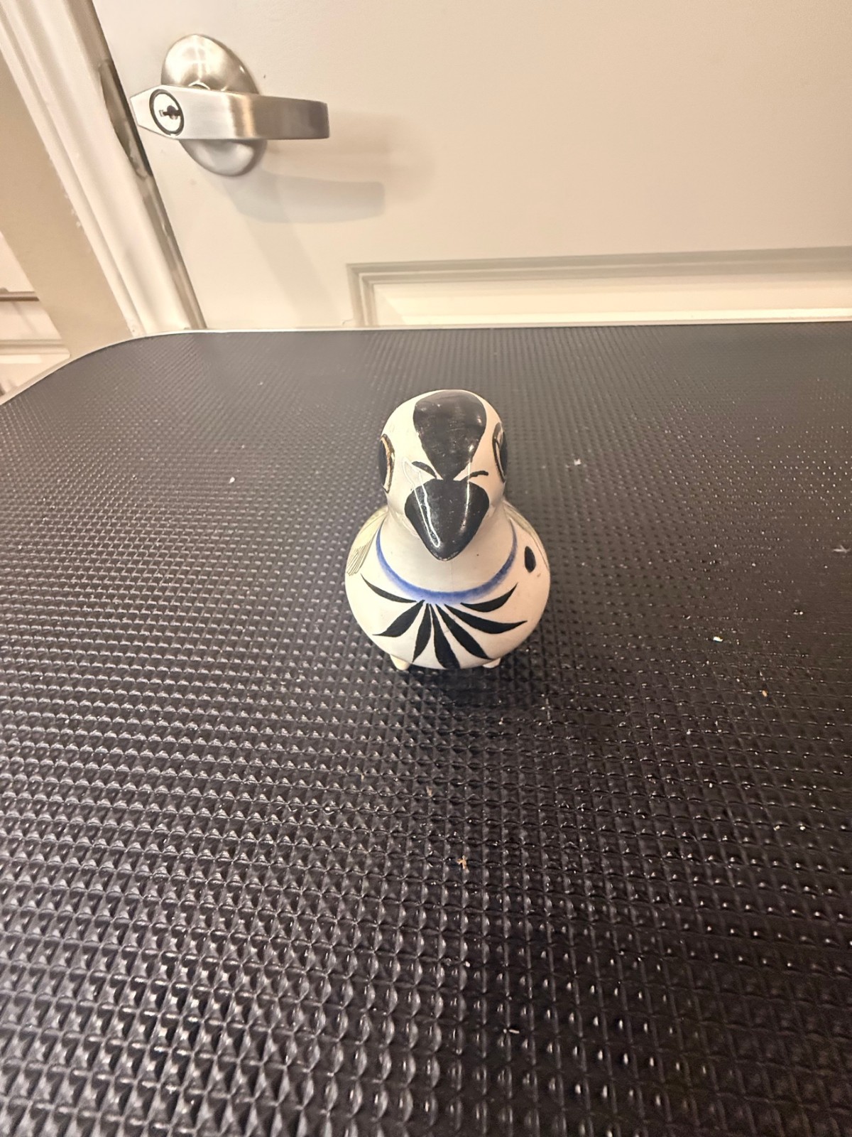 Vintage Tonala Mexico Ceramic Bird Figurine Hand Painted Folk Art