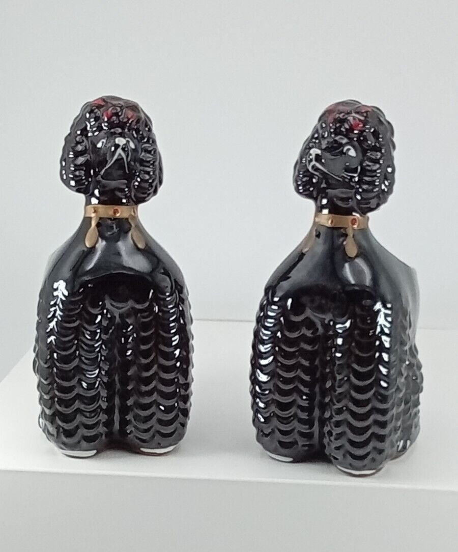 1950’s black poodle pencil holders set of two
