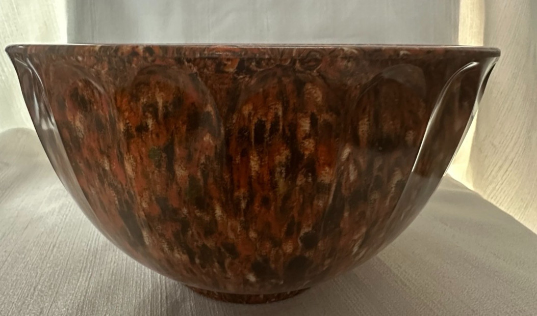 Vintage Boonton Ware 511-C 4 Qt Confetti Melmac Mixing Bowl Brown MCM USA