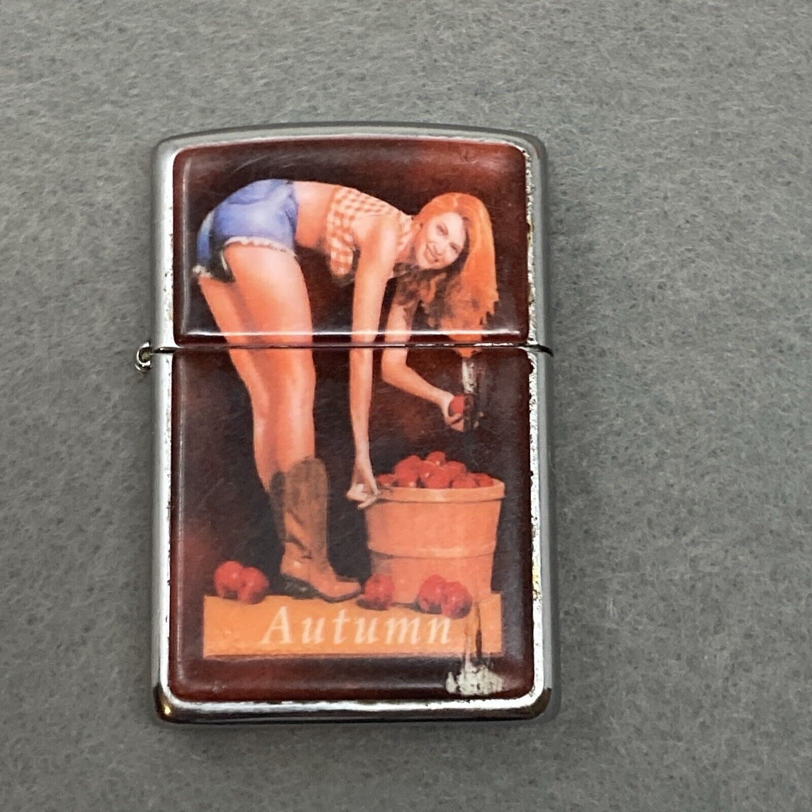 Vintage 1997 Zippo Autumn Pinup Girl Lighter