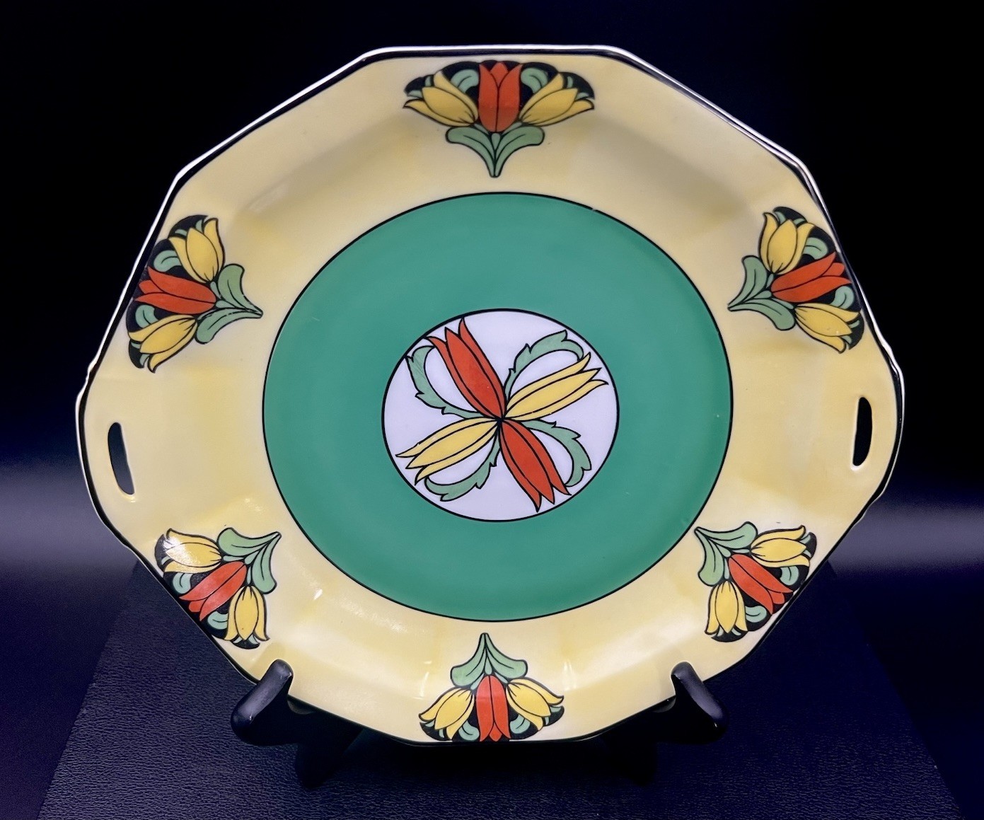 Vintage Art Deco Beyer And Bock Germany Porcelain Plate 10 7/8” Diameter