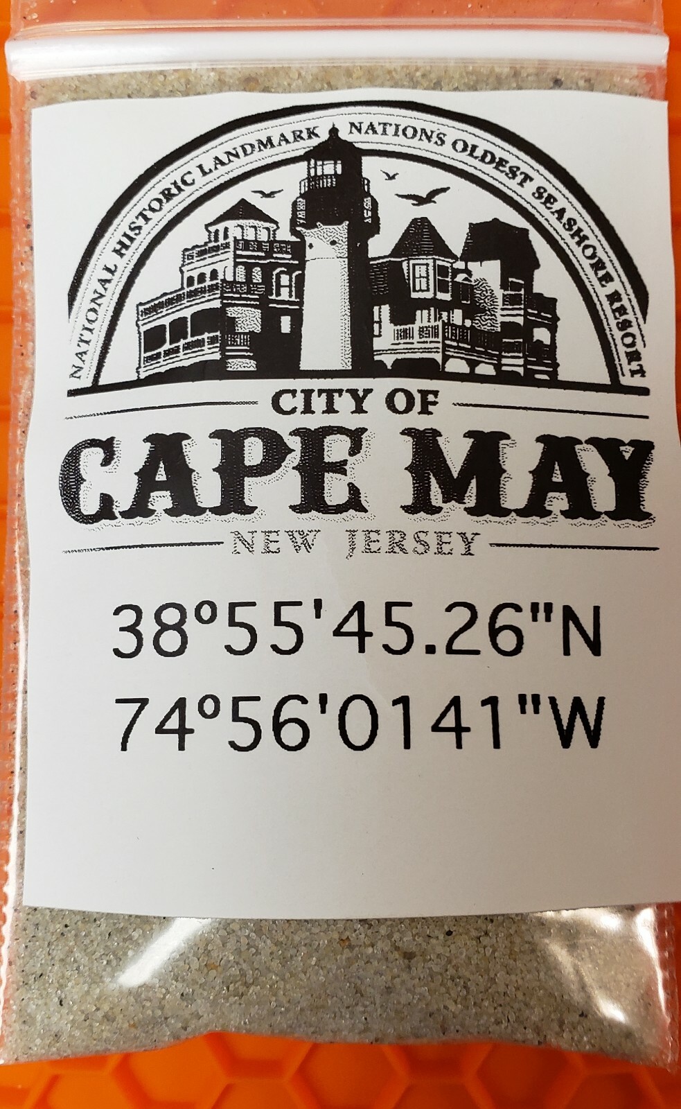 Cape May NJ Beach Sand, Geology Sample Seashore Erosion souvenir mineral cool