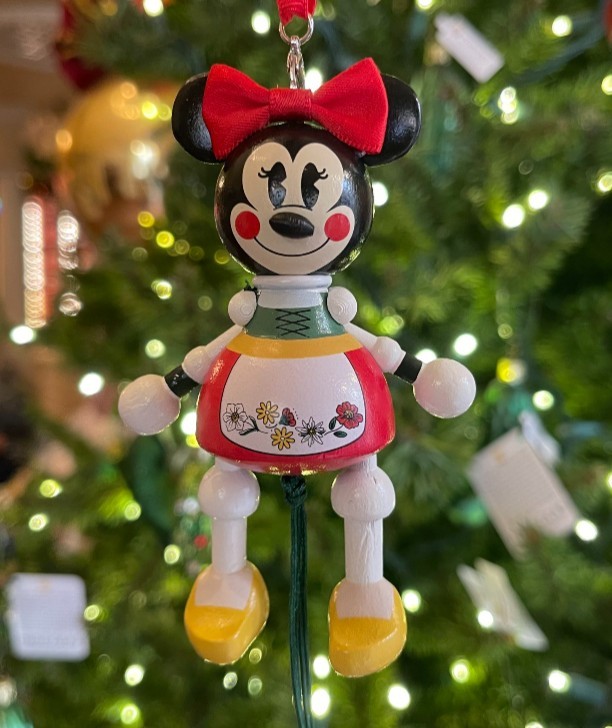 NEW🎄Disney Parks 2026 Epcot Germany Minnie Mouse Pull String Christmas Ornament
