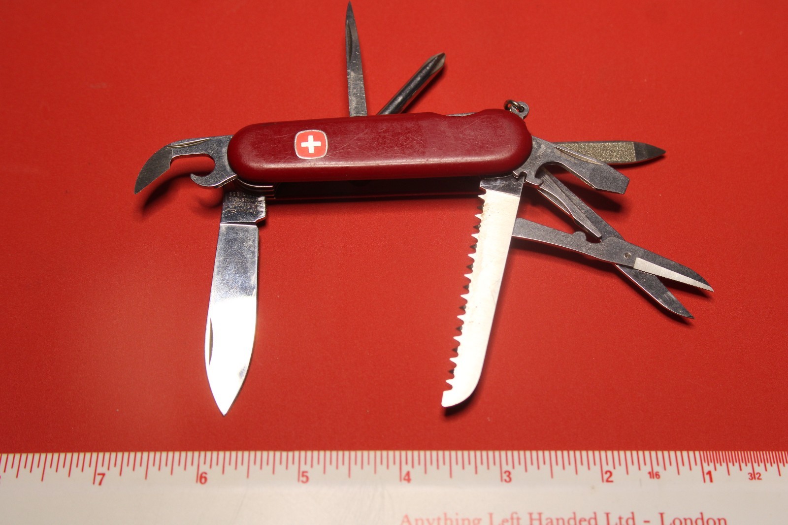 Vintage Wenger Delemont Stainless Swiss Army Knife 8 Multi-Tools Switzerland