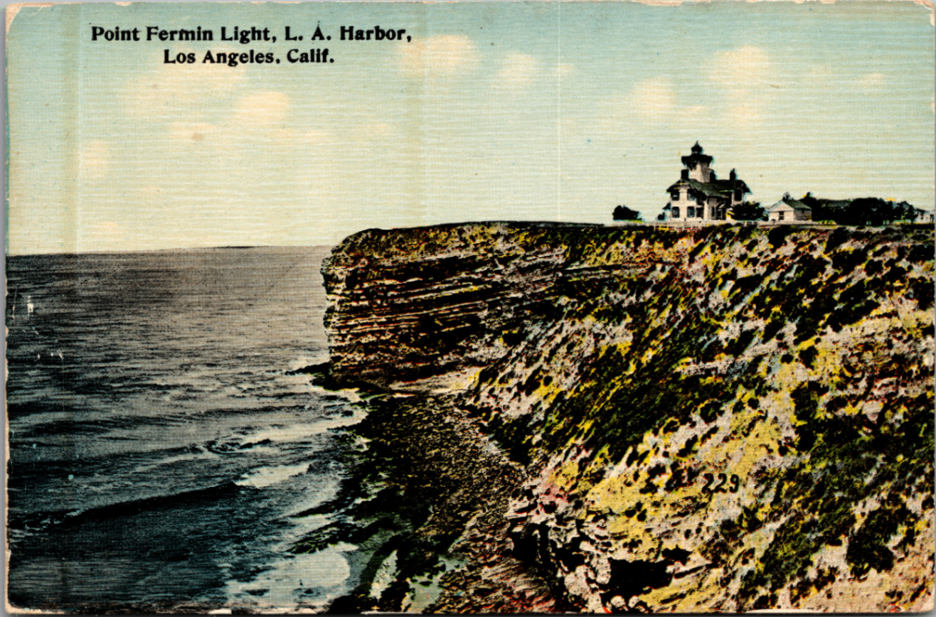 Point Fermin Light Lighthouse Los Angeles California 1911 Postcard Point Fermin Light Lighthouse Los Angeles California 1911 Postcard