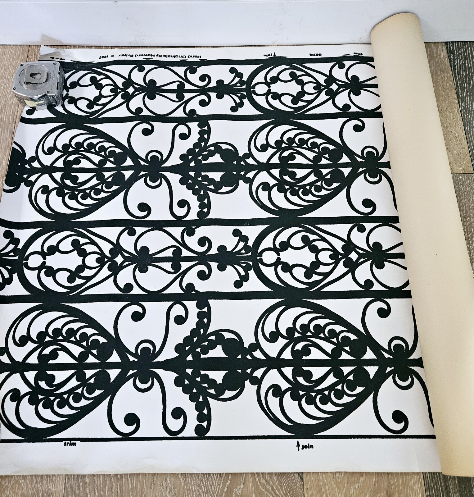 1967 Howard Printz Wallpaper Black and White 29.5\