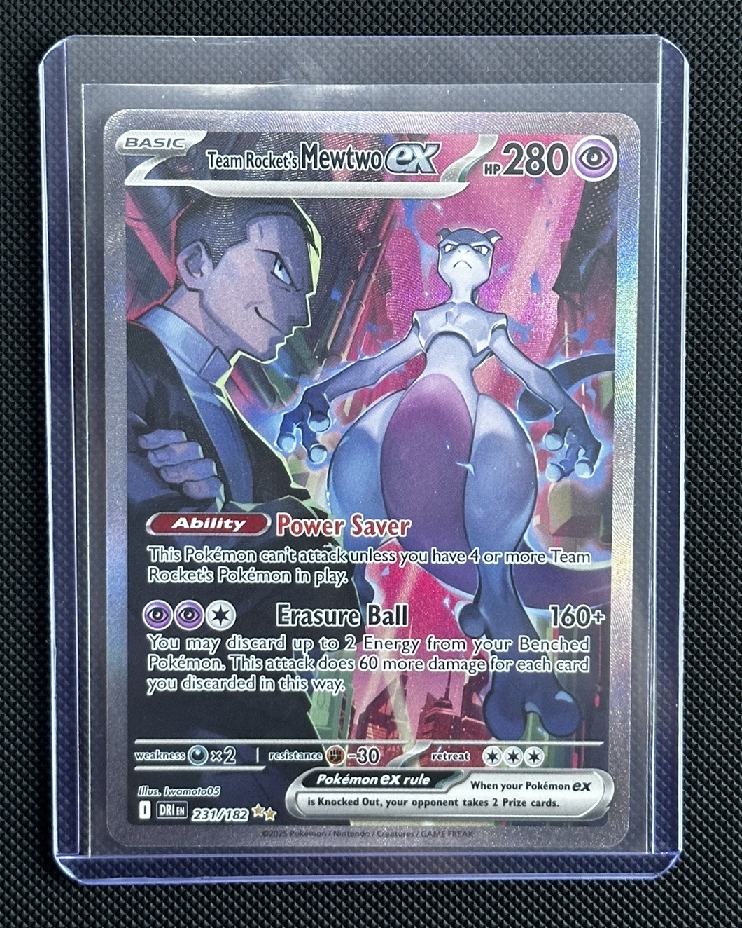 Team Rocket\'s Mewtwo ex Holo SIR SV10: Destined Rivals set 231/182 