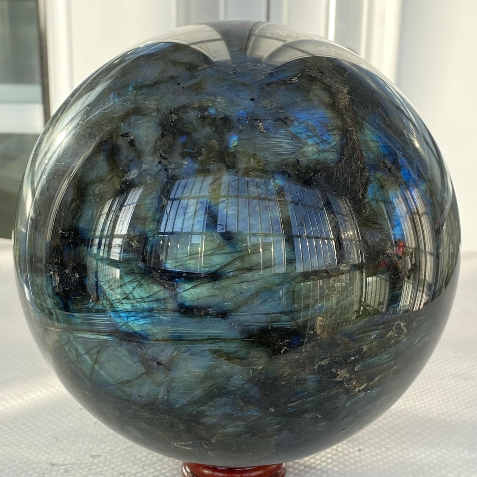 3740g Natural labradorite ball rainbow quartz crystal sphere gem reiki healing