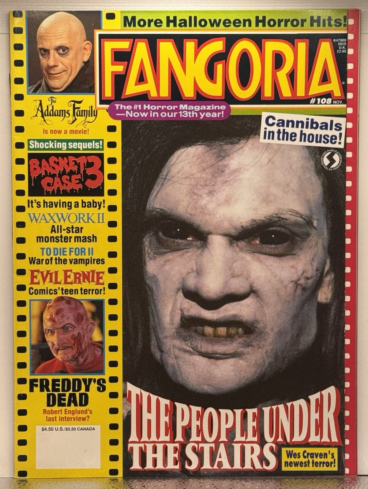 FANGORIA Mag #108 (1991) Freddy's Dead People Under The Stairs Evil Ernie NM