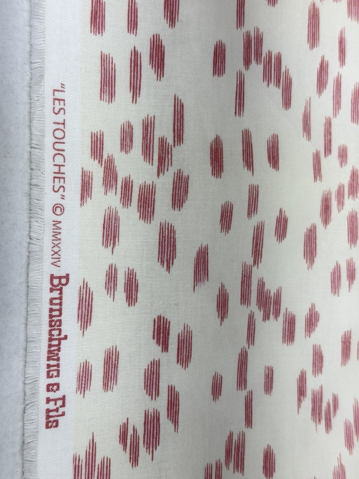 Brunschwig & Fils “Les Touches” Pink Rose 29x56 Designer Cotton