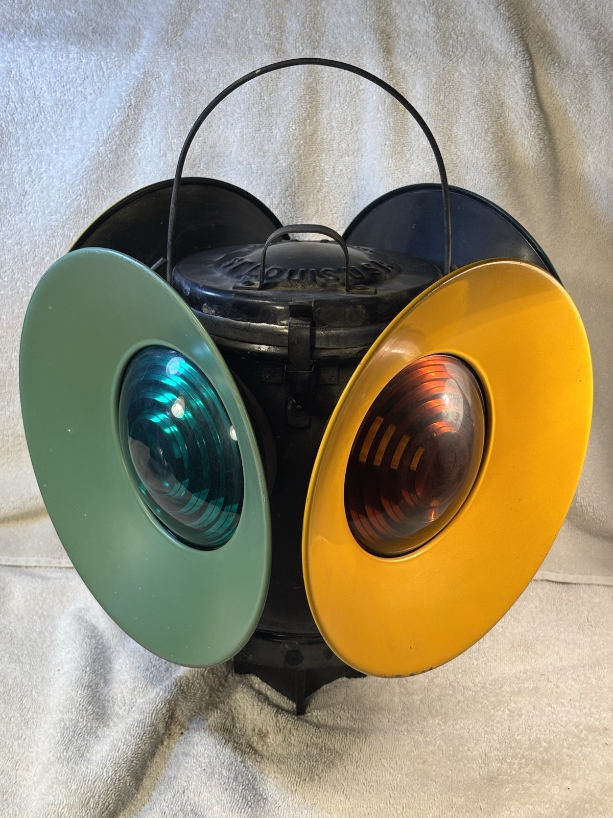 VTG Handlan St. Louis Railroad Switch Signal Lantern Metal Lamp Red/Green Lenses