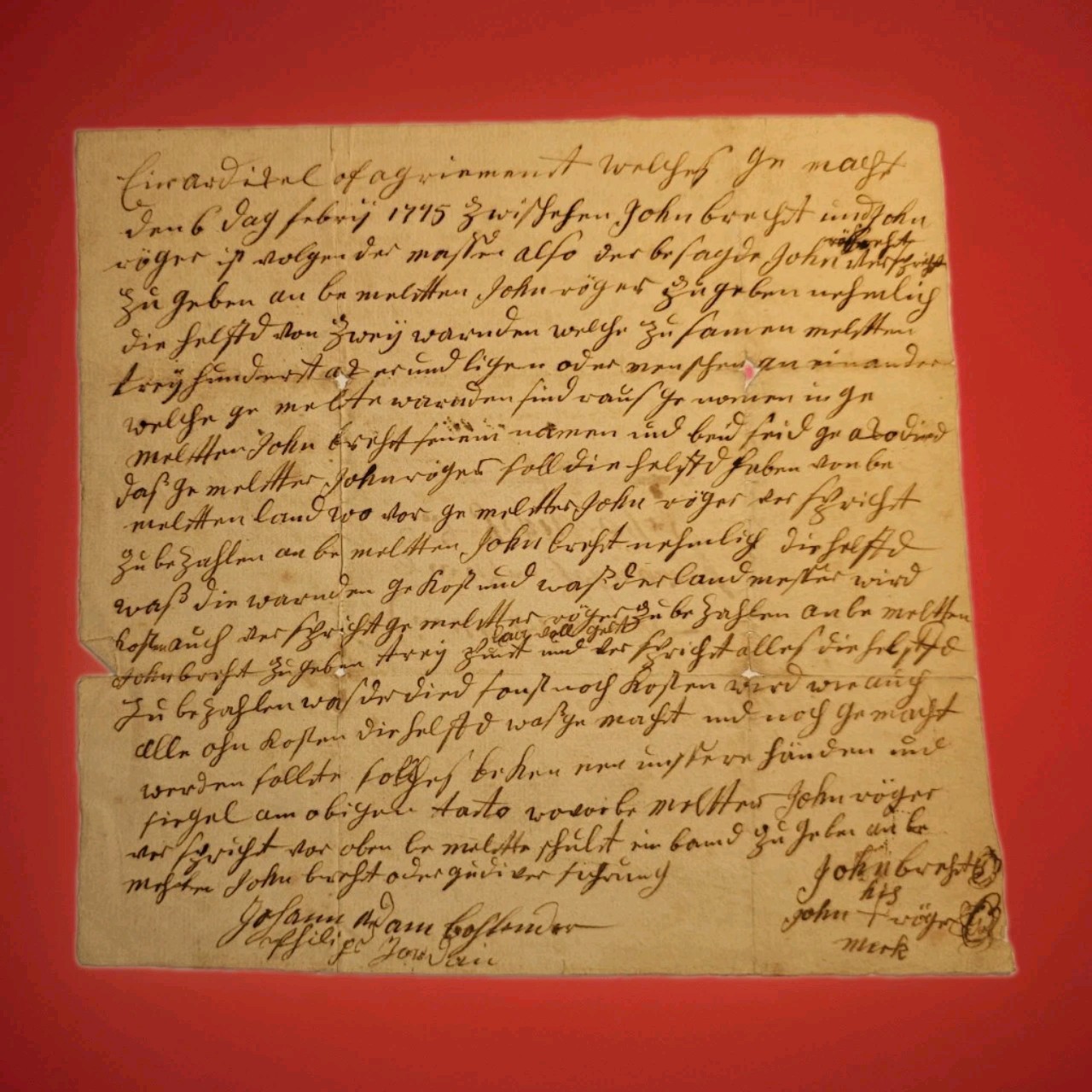 1775 Pennsylvania German Mill Agreement Lancaster Co Colonial Revolutionary Era