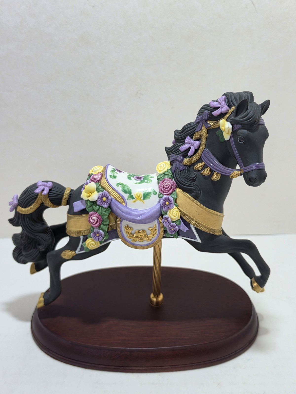Lenox Porcelain 1993 Midnight Charger Black Carousel Horse Figurine