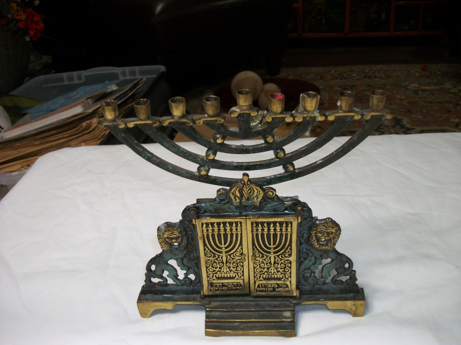 Vintage 1960\'s Brass Menorah Made in Israel