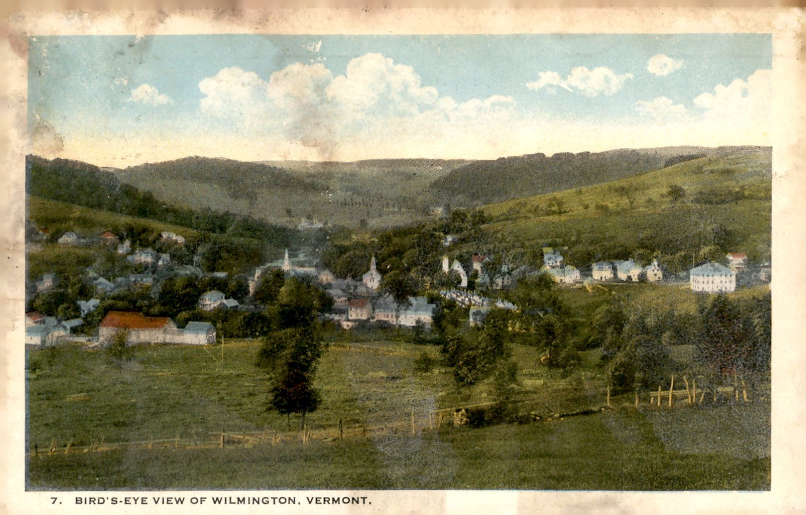 Wilmington, Vermont Bird\'s-Eye View, 1929 Postcard
