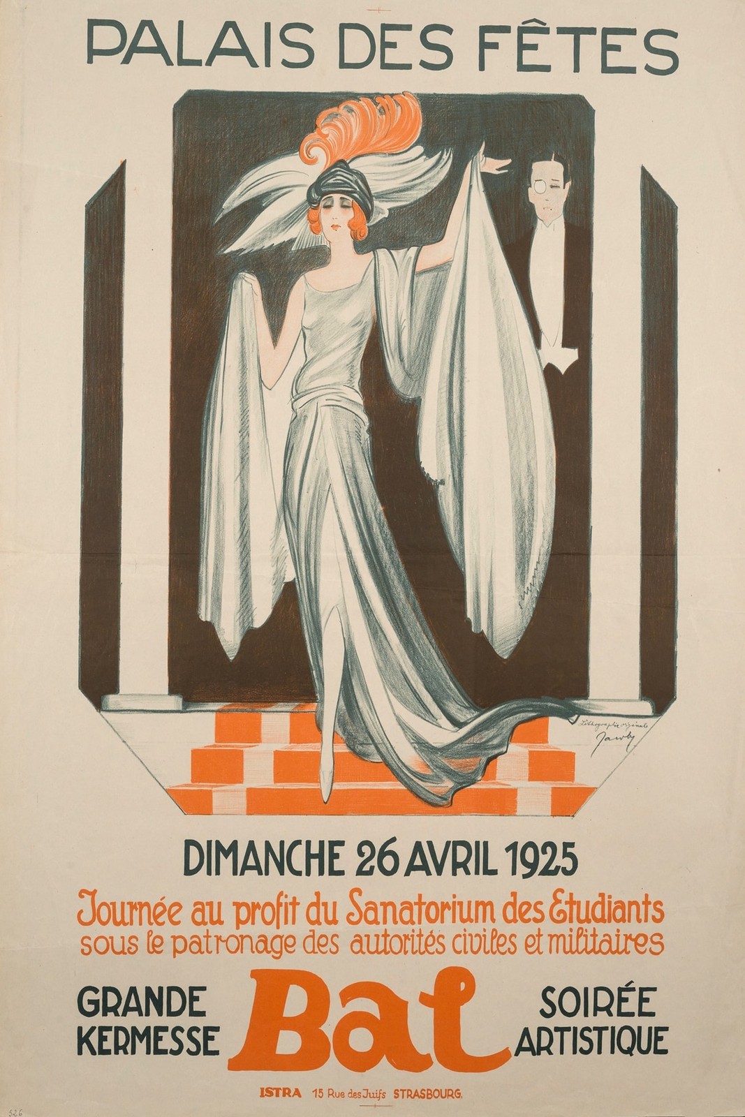 🌟 Palais des Fêtes (1925) Vintage Event Poster - 24x36” - Early 20th Century