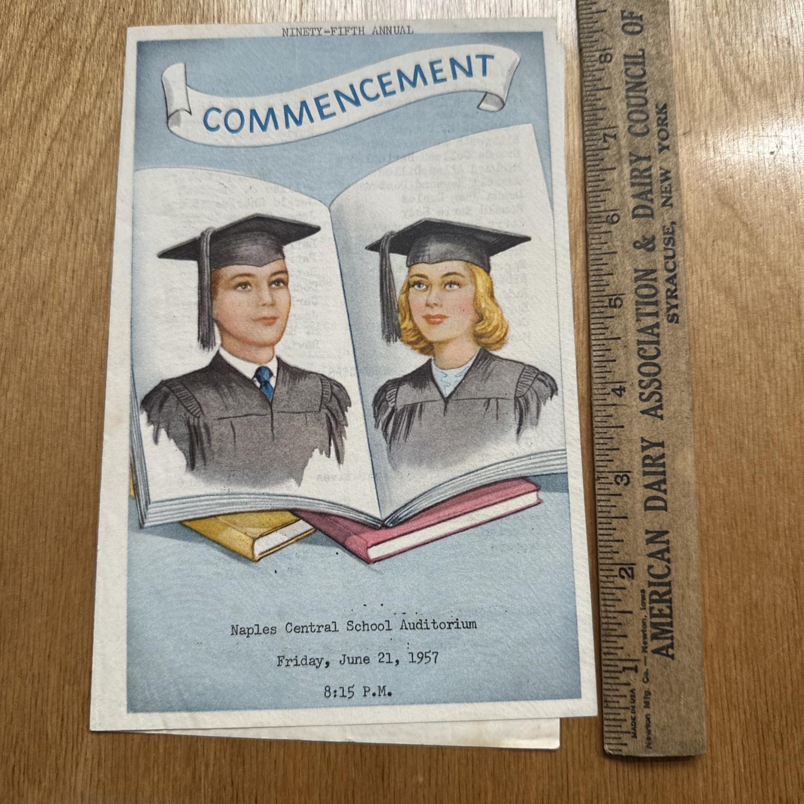 Vintage 1957 Naples NY Central School 95th Commencement Graduation Program