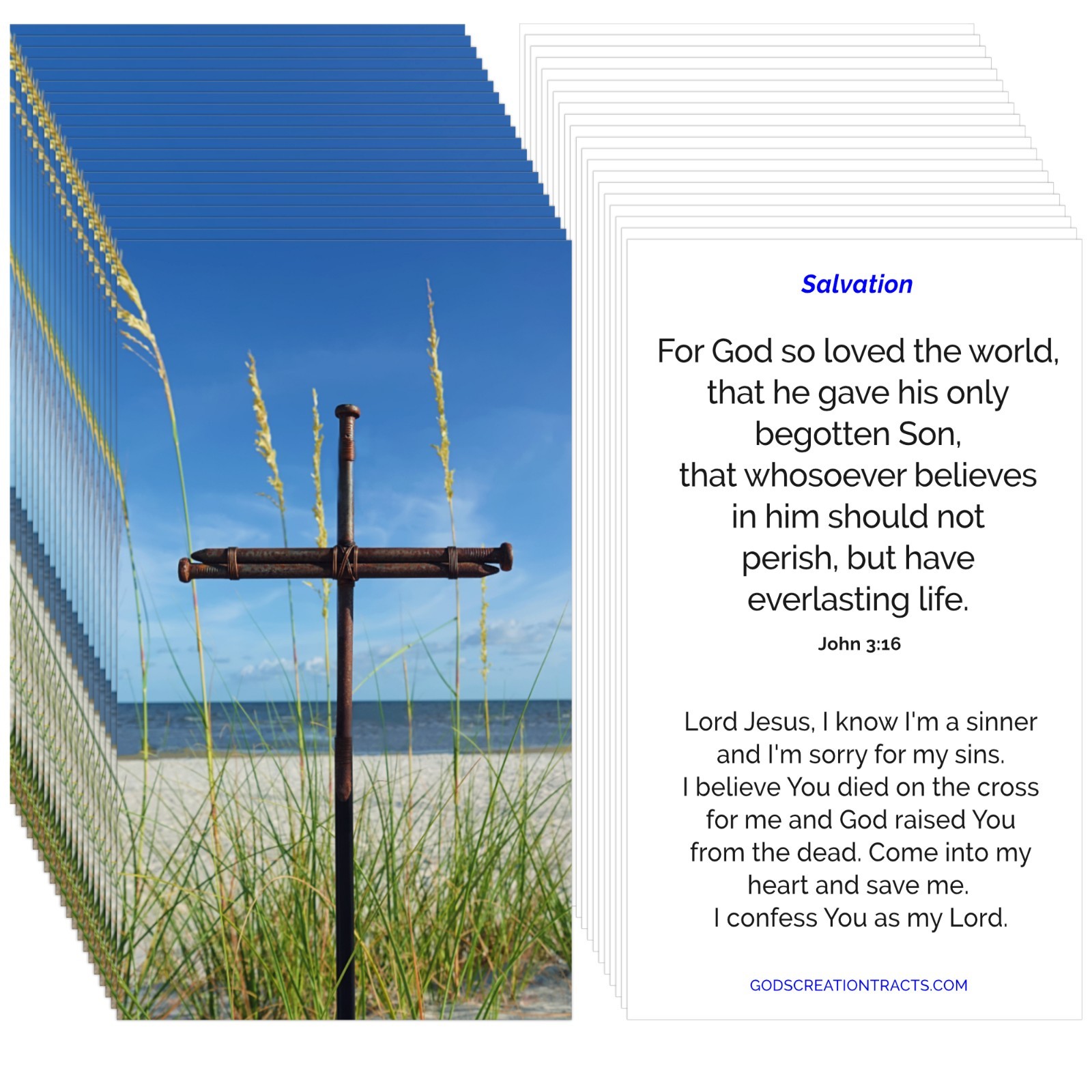 John 3:16 Gospel Tracts – 50 Cards (2 Packs of 25) – Evangelism – 