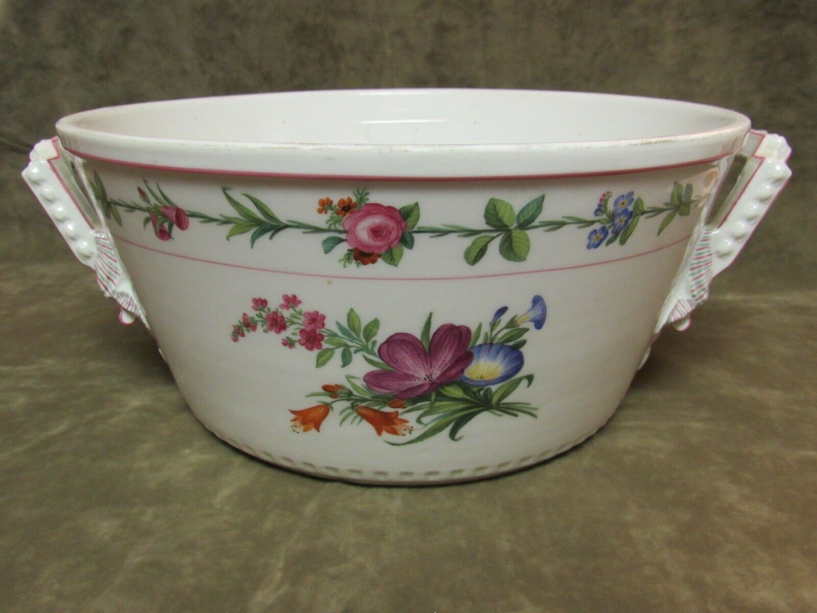 Circa 1815 KPM Berlin Porcelain Sceptre Mark Hand Painted Floral Bowl Vase